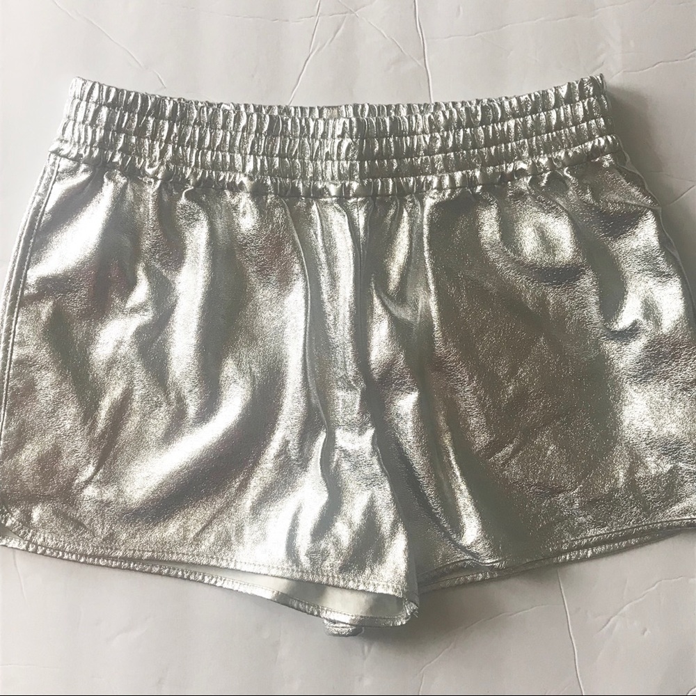 Silver Metallic Shorts XS New
